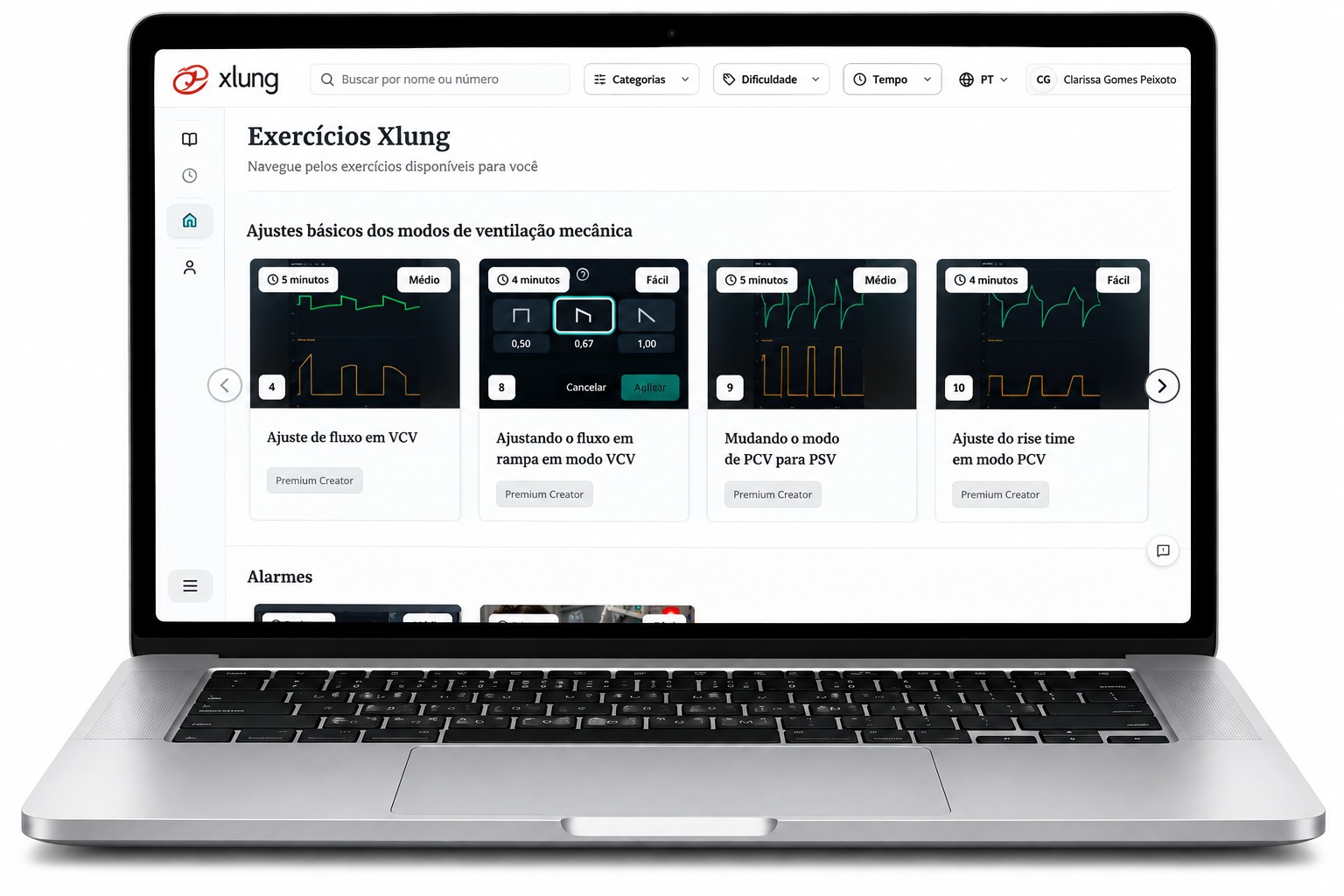<p><strong>01. Escolha seu exercício</strong></p> <p>Explore diferentes cenários e encontre o exercício ideal por categoria, nível de dificuldade e duração.</p>