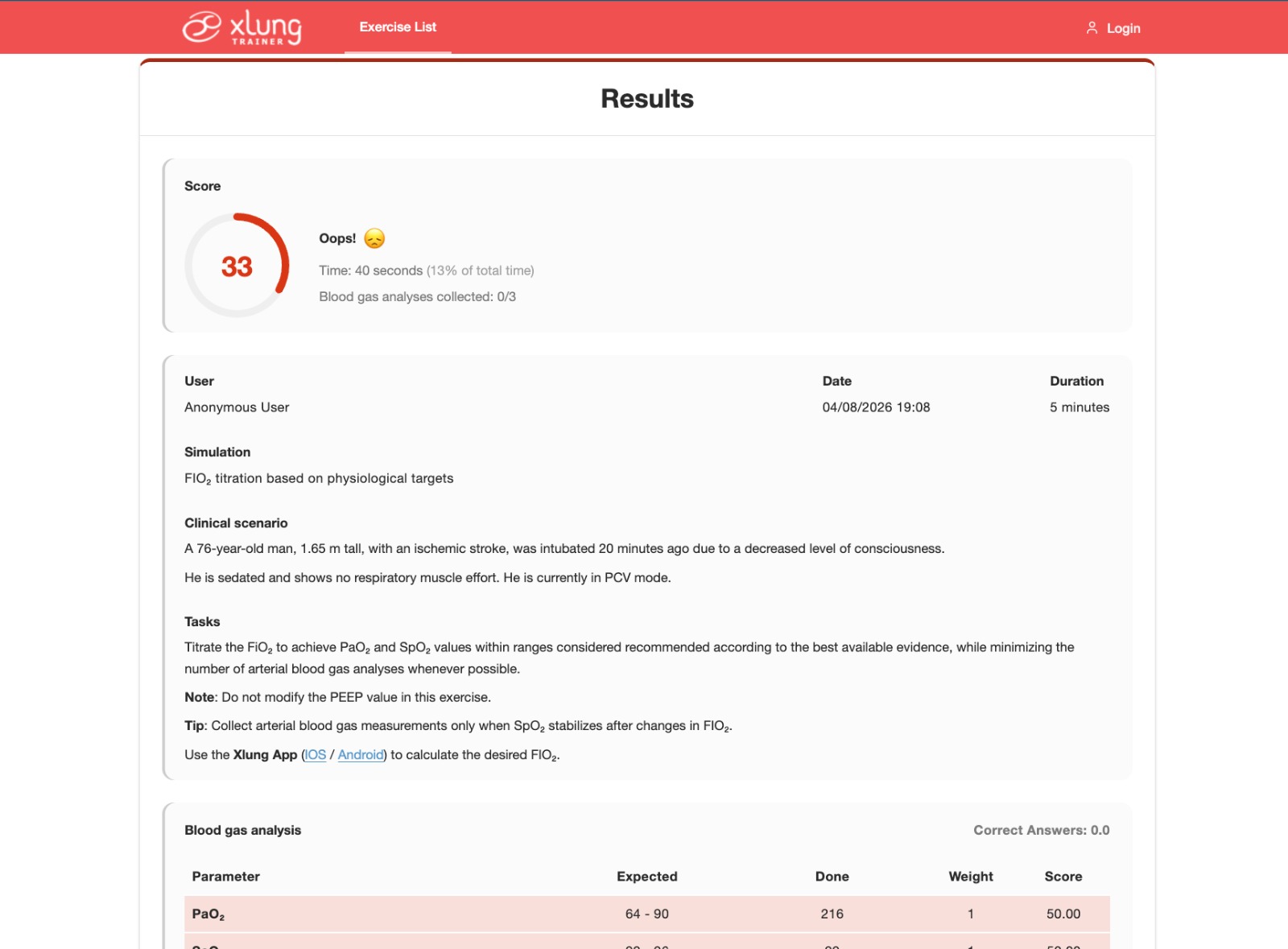 Check your results with the answer